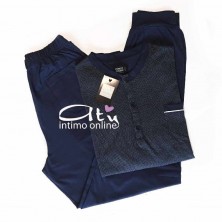 Pigiama da uomo estivo Coveri EP8101con casacca fazzoletto jeans