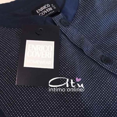 Pigiama da uomo estivo Coveri EP8101con casacca fazzoletto jeans
