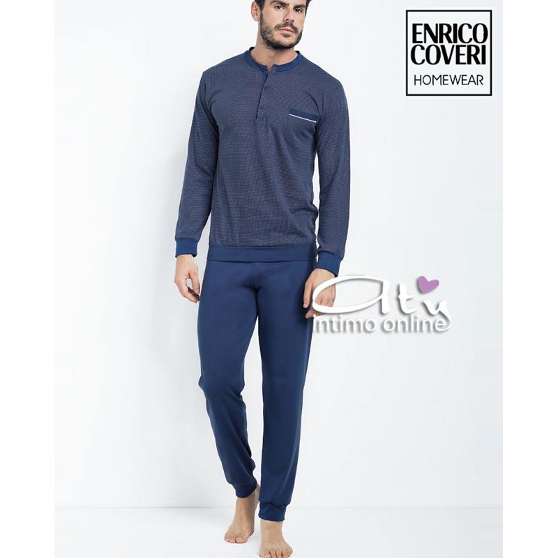 Pigiama da uomo estivo Coveri EP8101con casacca fazzoletto jeans