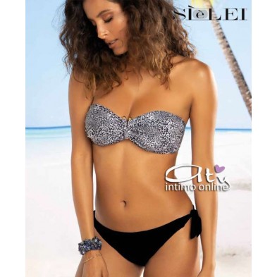 Bikini due pezzi costume da bagno a fascia Animalier + slip annodato SièLei NI55/NI62