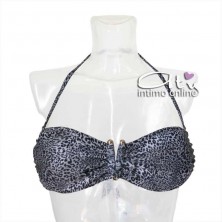 Bikini due pezzi costume da bagno a fascia Animalier + slip annodato SièLei NI55/NI62
