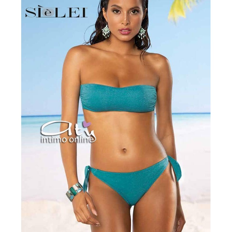 Bikini due pezzi costume a fascia shine + slip brasiliana SièLei Glitter GL85