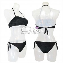 Bikini due pezzi costume a fascia shine + slip brasiliana SièLei Glitter GL85