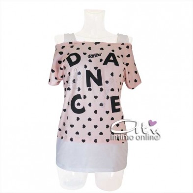 Pigiama estivo da donna a cuori con short Dimensioni Danza DD20131