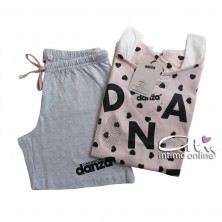 Pigiama estivo da donna a cuori con short Dimensioni Danza DD20131