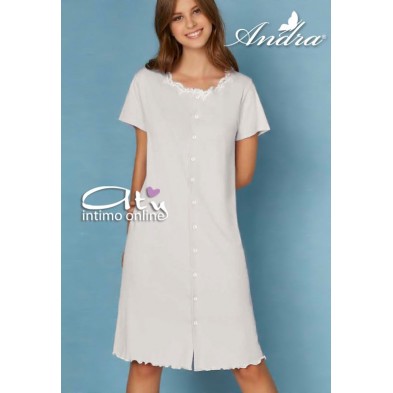 Andra Dreamwear camicia aperta da donna con collo macramè 8540