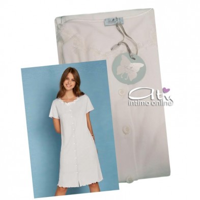 Andra Dreamwear camicia aperta da donna con collo macramè 8540