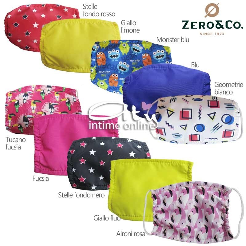 Mascherine facciali colorate per bimbo e bimba Zero & Co bambino