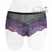 Culotte di pizzo e tulle trasparente Chilirose lingerie sexy femminile