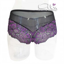 Culotte di pizzo e tulle trasparente Chilirose lingerie sexy femminile